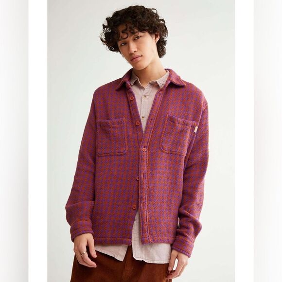 Urban Outfitters Men's Uo Large Houndstooth Shirt Size Medium - Picture 3 of 9